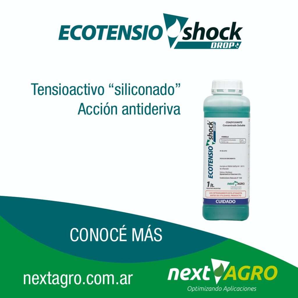 Next Agro tensioactivo siliconado, Ecotensio shock drop